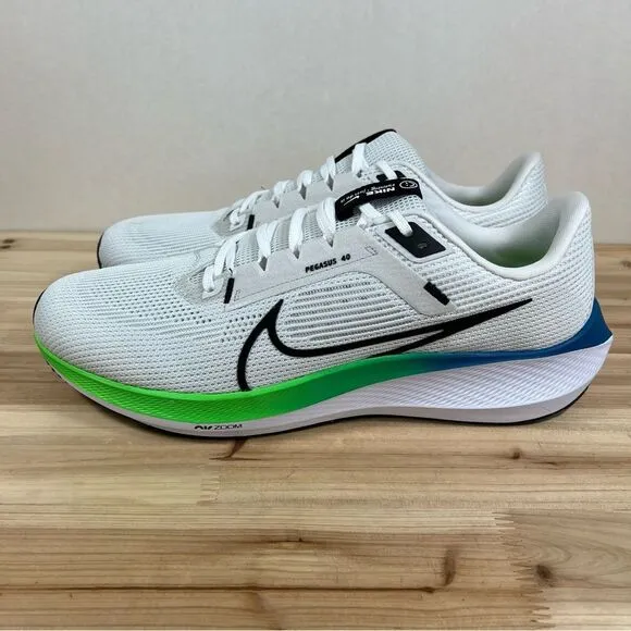 NEW Nike Pegasus 40 running shoes Mens 14 Platinum Tint black white green