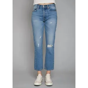NEW NOEND claude high-rise straight crop retro jeans in blue