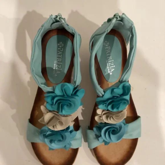 NEW PATRIZIA FLORAL BLUE SANDALS WEDGES 36 6