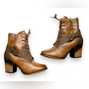 NEW Pierre Dumas Ravenna Two-Tone Faux Leather Boots