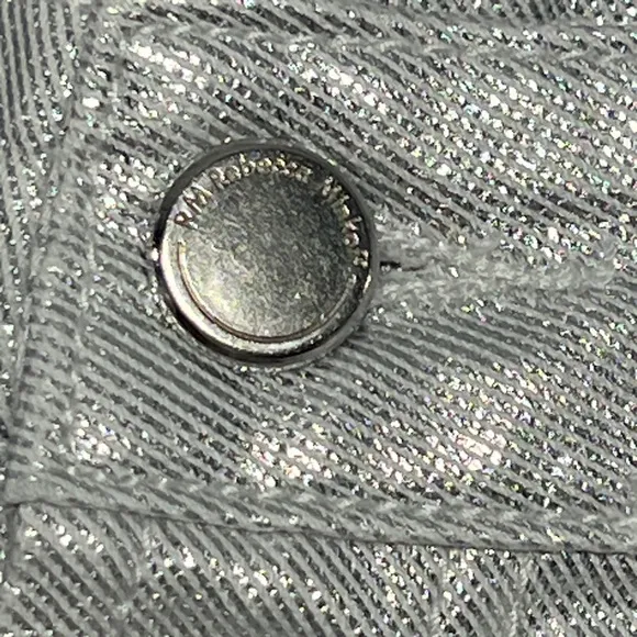 NEW Rebecca Minkoff Silver Coated Denim Jeans