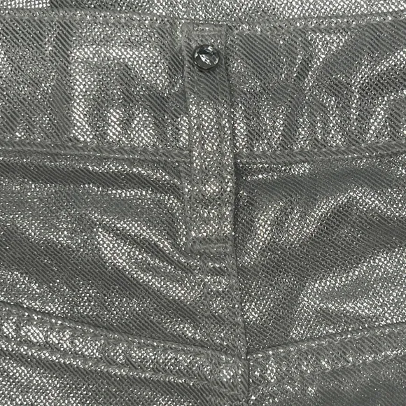 NEW Rebecca Minkoff Silver Coated Denim Jeans