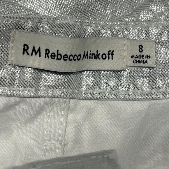 NEW Rebecca Minkoff Silver Coated Denim Jeans