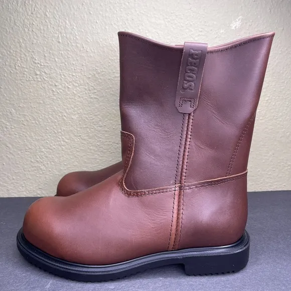 New Red Wing 9&quot; Pecos Size 10 3E Wide Work Boots Steel Toe Leather Brown 8241