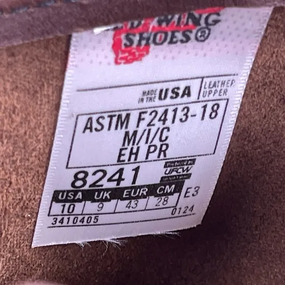 New Red Wing 9&quot; Pecos Size 10 3E Wide Work Boots Steel Toe Leather Brown 8241