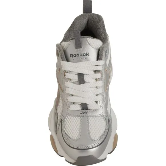 NEW REEBOK Leather Charge Running Sneakers Silver/white/multi for women 462mn