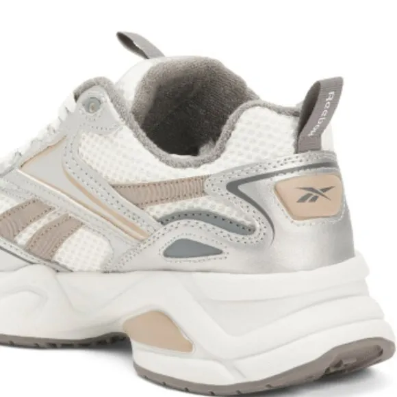 NEW REEBOK Leather Charge Running Sneakers Silver/white/multi for women 462mn