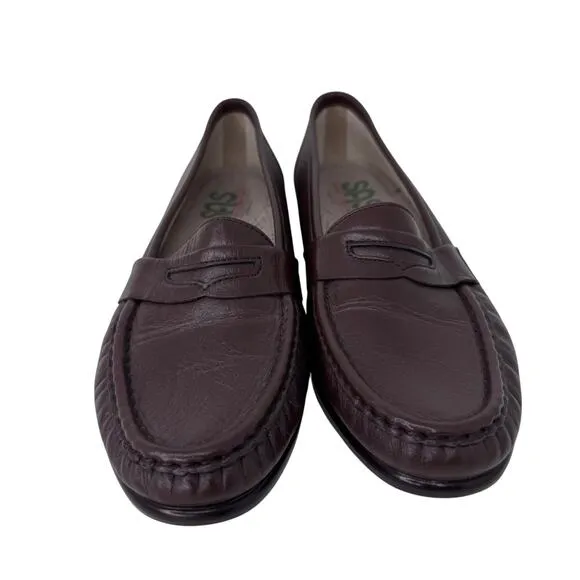 NEW SAS Tripad Loafer Comfort Shoes Slip-On Leather Burgundy Womens Size‎ 10