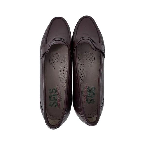 NEW SAS Tripad Loafer Comfort Shoes Slip-On Leather Burgundy Womens Size‎ 10