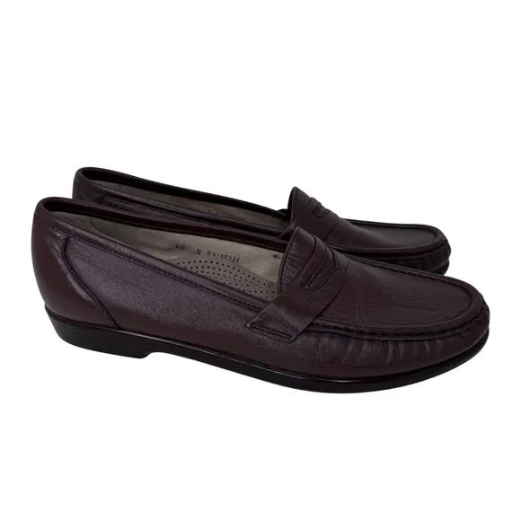 NEW SAS Tripad Loafer Comfort Shoes Slip-On Leather Burgundy Womens Size‎ 10