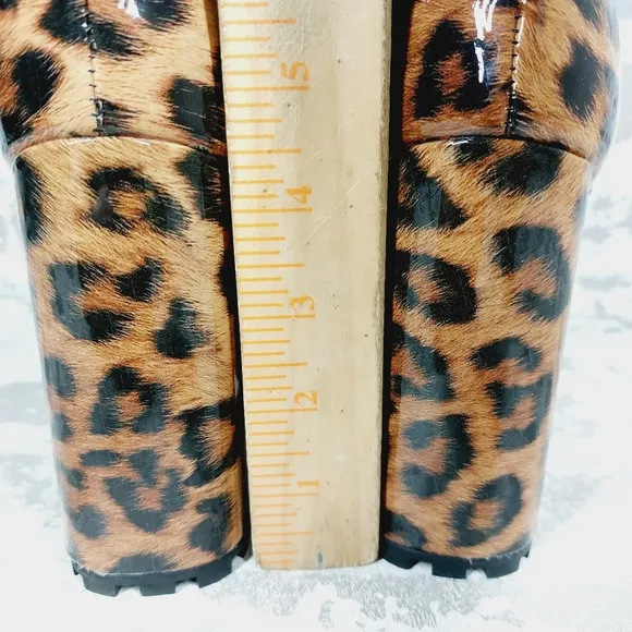 NEW Schutz Nandy Platform Leopard Patent Leather Boots E828
