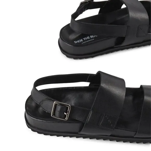 NEW Shoe the Bear Vigo Black Leather Strappy Sports Sandals Men's Size 8 / 41