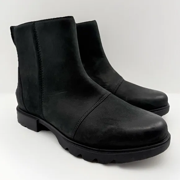 NEW Sorel Emelie III Zip Boots Women 6.5 Black Leather Waterproof EVERTREAD