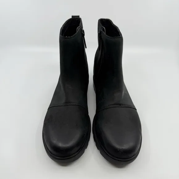 NEW Sorel Emelie III Zip Boots Women 6.5 Black Leather Waterproof EVERTREAD