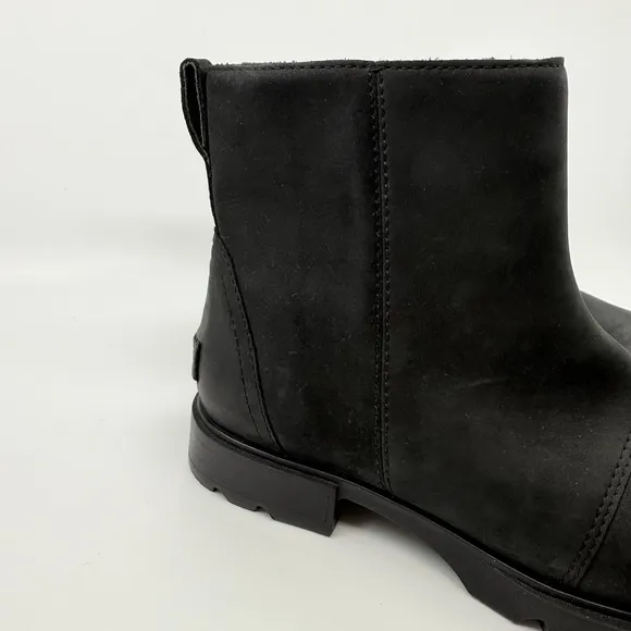 NEW Sorel Emelie III Zip Boots Women 6.5 Black Leather Waterproof EVERTREAD