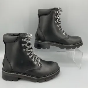 NEW Sorel Women’s Lennox Leather Lace up Boots Black Size 6.5