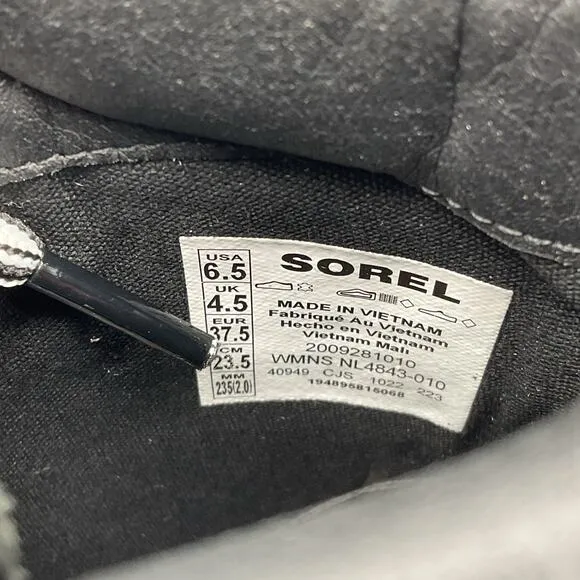 NEW Sorel Women’s Lennox Leather Lace up Boots Black Size 6.5