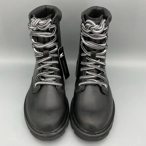 NEW Sorel Women’s Lennox Leather Lace up Boots Black Size 6.5