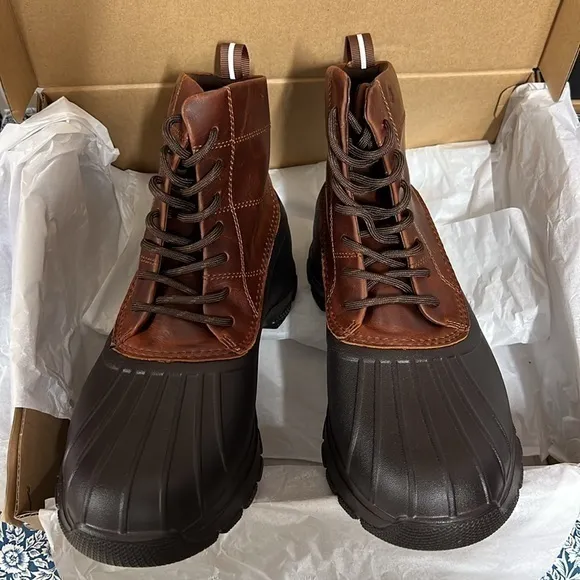 New • SPERRY Waterproof Float Duck Cognac Dark Brown Boots Shoes Rain boots M6