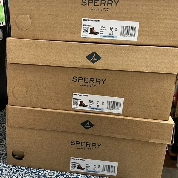 New • SPERRY Waterproof Float Duck Cognac Dark Brown Boots Shoes Rain boots M6