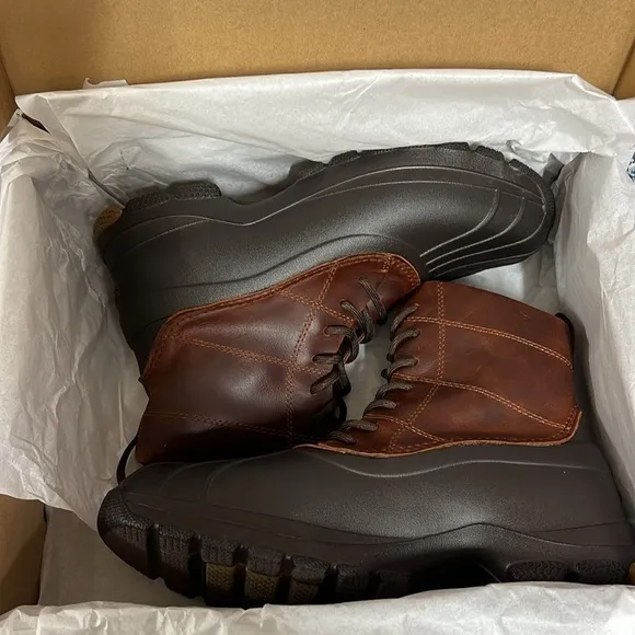 New • SPERRY Waterproof Float Duck Cognac Dark Brown Boots Shoes Rain boots M6