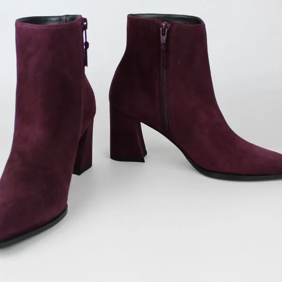 NEW Stuart Weitzman Suede Ankle Boots - Block Heel for Fall Work or Weekend