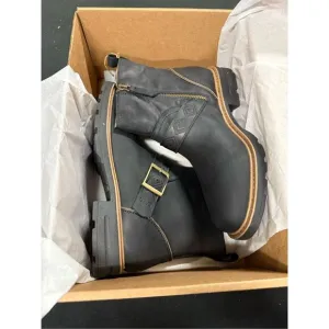 New Teva Rowena Black Leather Waterproof Buckle Boots 7