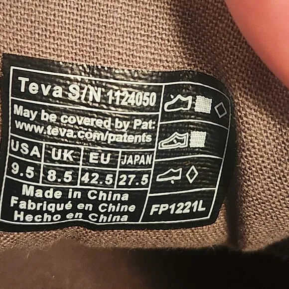 NEW Teva Wyldland Bungee Cord Lace-up Hiking Sneakers Brown Men's Size 9.5
