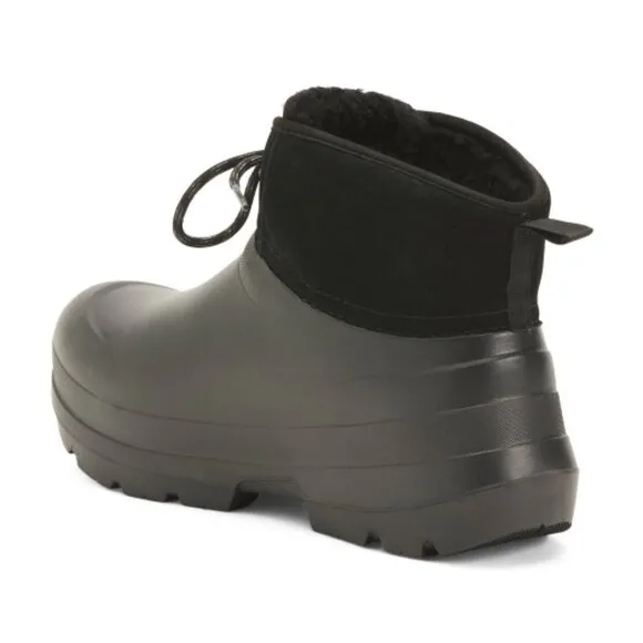 NEW UGG Tasman X Lace Waterproof Rain Boots black for women 663tn