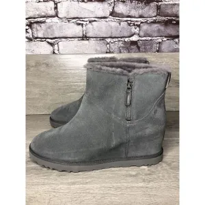 NEW UGG WOMEN'S CLASSIC FEMME ZIP MINI GREY / GRAY ANKLE BOOTS SIZE 11 1117535