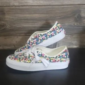 New Vans Authentic Multicolor Floral White Sneakers Classic Skate Casual Shoes