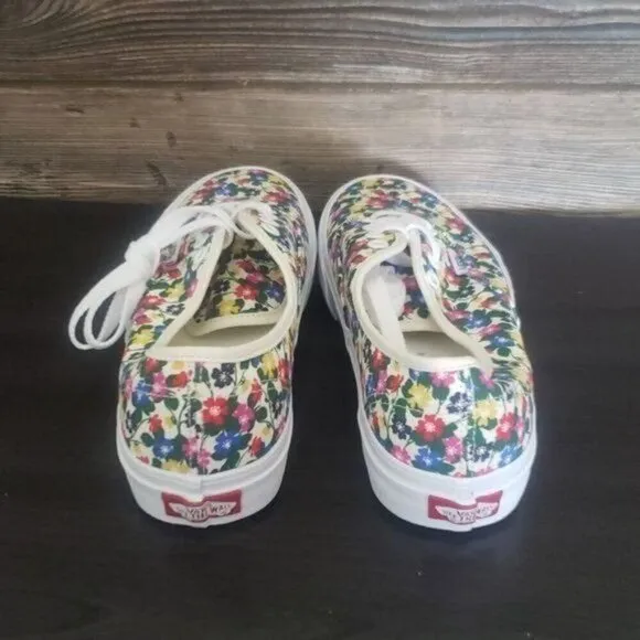 New Vans Authentic Multicolor Floral White Sneakers Classic Skate Casual Shoes
