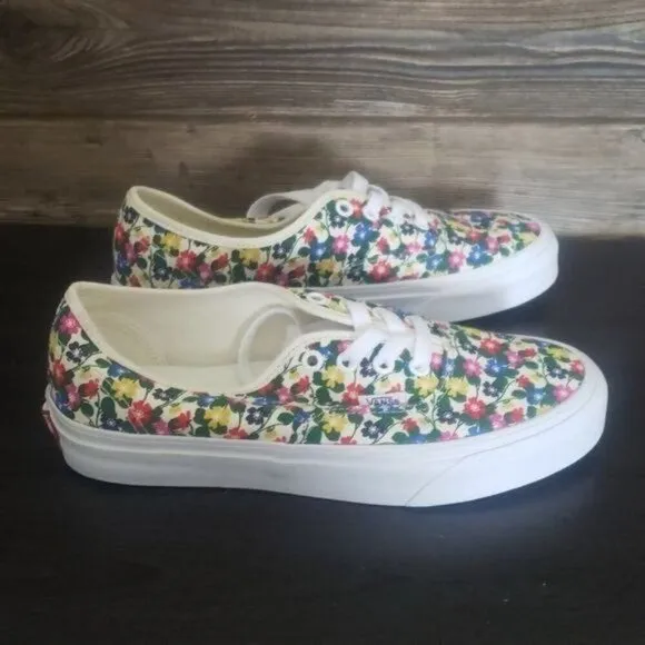 New Vans Authentic Multicolor Floral White Sneakers Classic Skate Casual Shoes