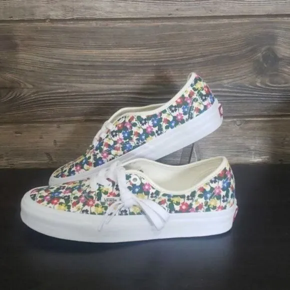 New Vans Authentic Multicolor Floral White Sneakers Classic Skate Casual Shoes