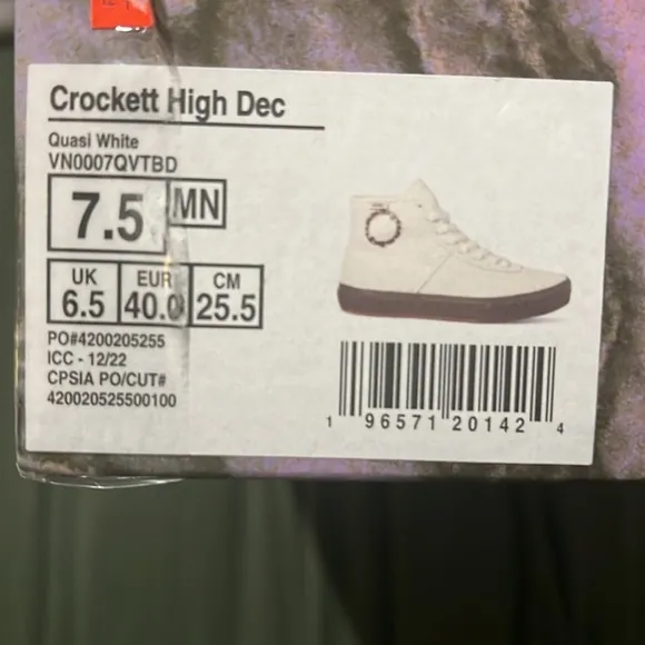 NEW VANS CROCKETT PRO HIGH DECON SKATE SHOES MEN’S SIZE 7.5