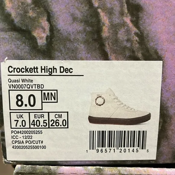 NEW VANS CROCKETT PRO HIGH DECON SKATE SHOES MEN’S SIZE 8
