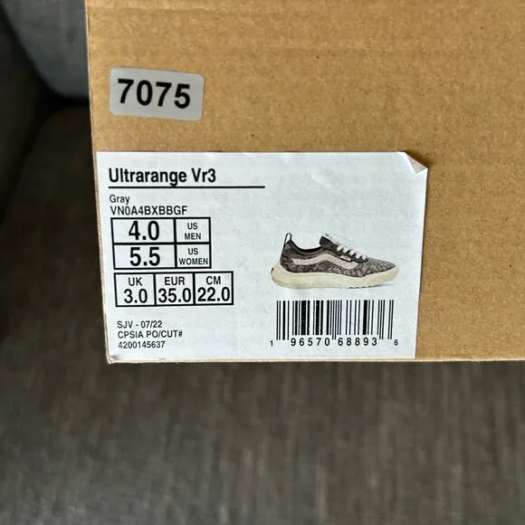 NEW Vans Mens Ultrarange Vr3 Cush Gray Low Top Lace Up Skate Sneaker Shoes 4