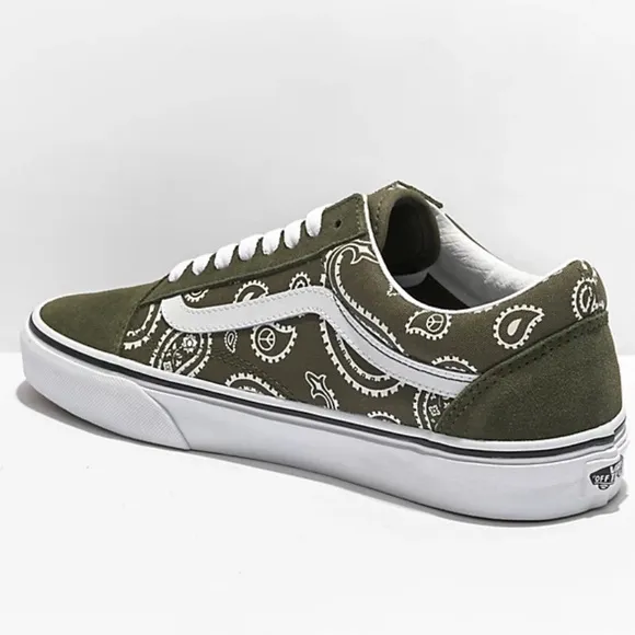 NEW Vans Old Skool Peace Paisley Green Skate Shoes