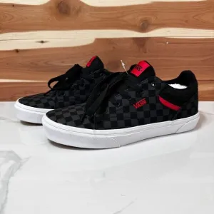 NEW VANS Seldan Checkerboard Black Red‎ Skate Shoes Youth 5.5