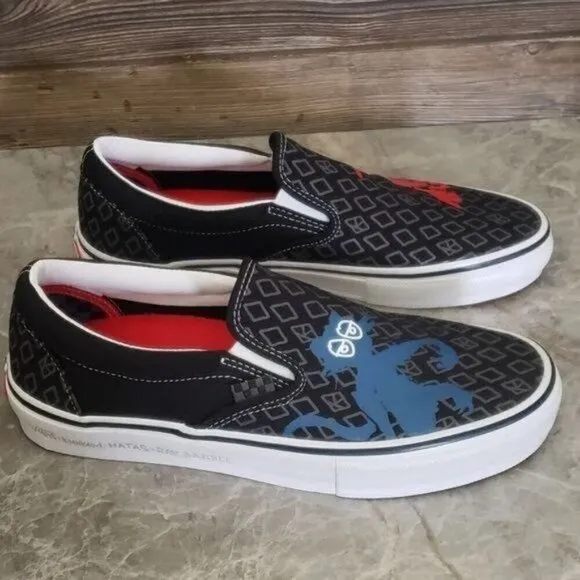 New Vans Skate Slip On Krooked Natas Ray Barbee Shoes Deadstock Streetwear