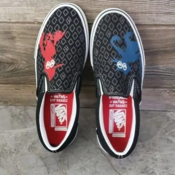 New Vans Skate Slip On Krooked Natas Ray Barbee Shoes Deadstock Streetwear