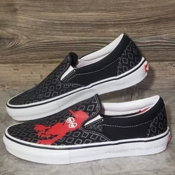 New Vans Skate Slip On Krooked Natas Ray Barbee Shoes Deadstock Streetwear