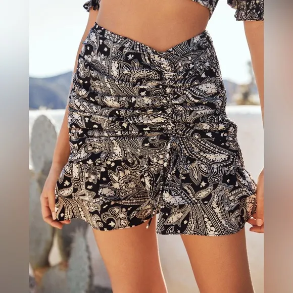 NEW Vici Saguaro Paisley Crop Top &amp; Mini Skirt 2 Piece Matching Coord Dress Set