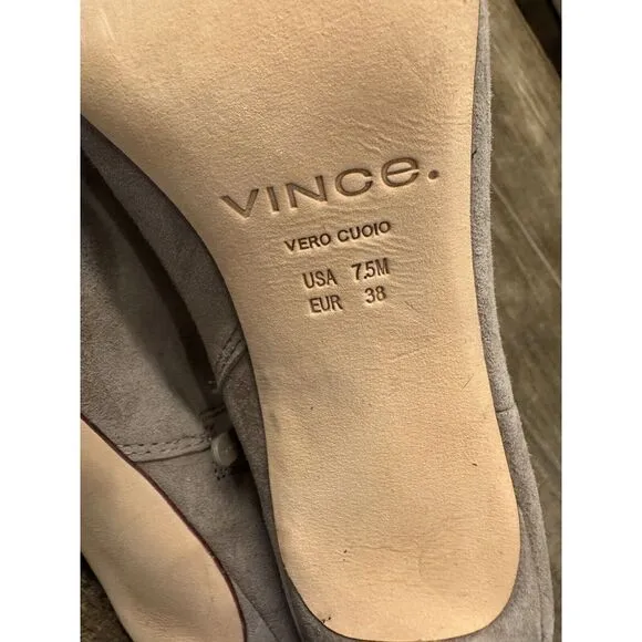 NEW Vince Hela Bootie Light Woodsmoke Suede Size‎ 7.5 Taupe/Grey Boot Heeled