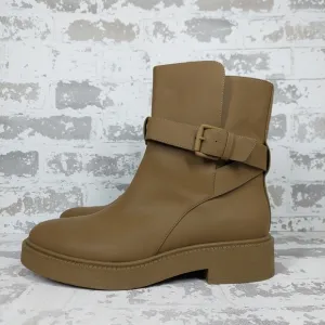New Vince Kaelyn Pull On Waterproof Buckle Almond Toe Ankle Boots V39