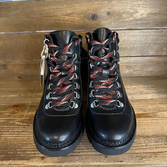 New Womens Bionica Dezi‎ Black Leather Waterproof Ankle Boots Booties Size 6.5 M