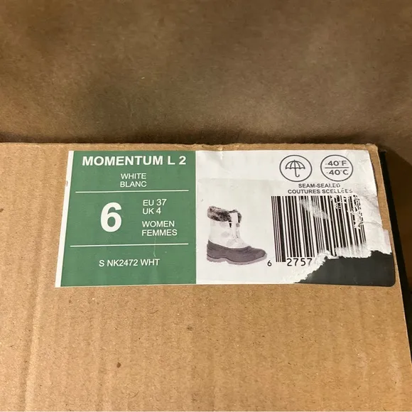New! Women’s Kamik Momentum L 2 Boots 6 White Grey Winter Faux Fur Waterproof