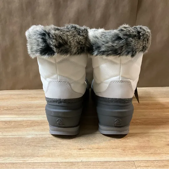 New! Women’s Kamik Momentum L 2 Boots 6 White Grey Winter Faux Fur Waterproof