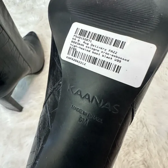 NEW KAANAS cologne croc boot in black 6
