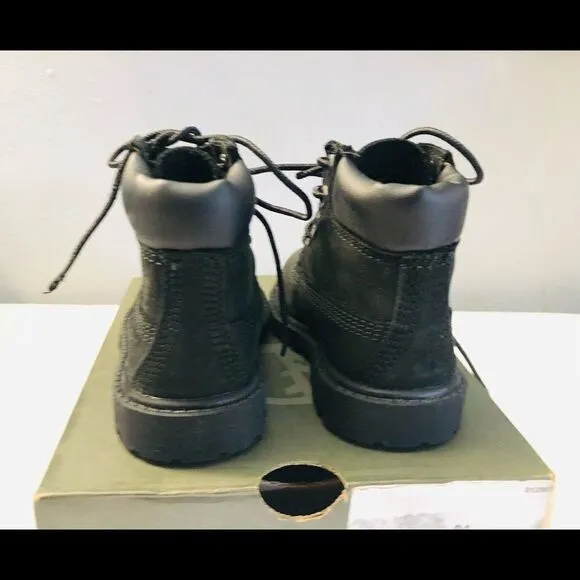 New Timberland Premium 6” 12807 BLK Toddler Boots5
